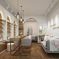 Modern Beauty Hair Salon Interior With Comfortable Seating Product Shelves And Decorative Mirrors