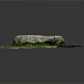 Natural Stone Decorative Piece With Circular Grassy Base And Textured Surface