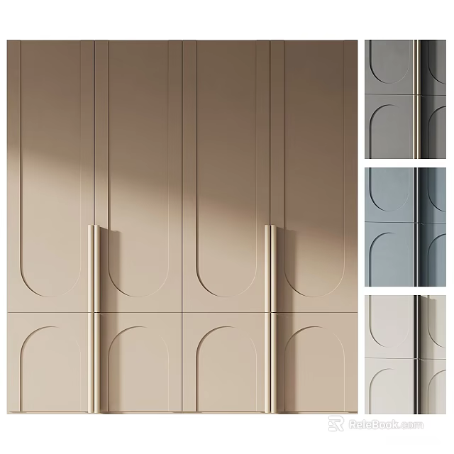 Modern Minimalist Wardrobe Design With Sleek Panels And Multiple Color Options 3d model 