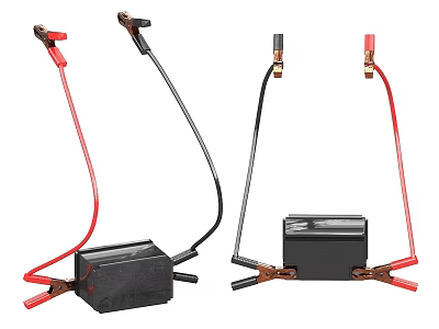 Industrial Equipment Battery with Connecting Cables and Heavy Duty Clamps 3d model