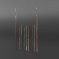 Modern Vertical Metal Lines Arranged On Gray Background With Shiny Surface