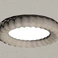 Off White Scalloped Edge Ceiling Light With Soft Illumination And Textured Design 3d model