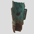 Ornate Tribal Mask Sculpture Carving With Intricate Patterns And Facial Features