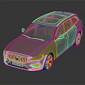Volvo Silver Station Wagon With Sleek Modern Exterior Design And Reflective Surface
