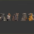 Various Natural Wood and Stone Decorative Pieces with Diverse Textures and Colors