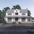 Jianou single-family villa rural self-built house street villa villa landscape fireplace villa courtyard villa 3d model