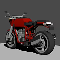 Red Motorcycle With Sleek Design Black Seat Silver Engine And Alloy Wheels