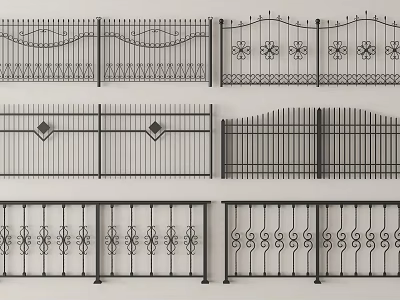 Iron Railings With Decorative Patterns And Various Ornamental Design Styles 3d model