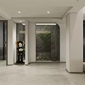Modern Basement Interior Design With Comfortable Sofa Coffee Table Projector Screen And Lighting