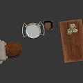 Household Living Essentials Including Wooden Toilet Vanity Table With Mirror Ceramic Vase And Towels