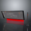 Modern Electronic Touchscreen Display With Digital Interface Red Base And Sensor 3d model