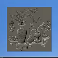 Traditional Chinese Carving Artwork Featuring Vase Dragon And Floral Patterns On Panel