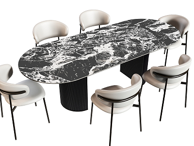 Modern Dining Table and Chair Combination Dining Table and Chair model