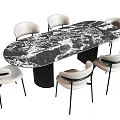 Modern Dining Table and Chair Combination Dining Table and Chair 3d model