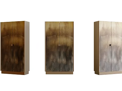 Modern Wooden Sideboard With Textured Double Door Design And Different Finishes 3d model