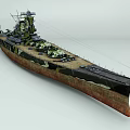 Camouflaged Military Warship with Long Hull Structure Deck And Superstructure Design Military Equipment On Board