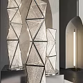 Modern Floor Lamps In Chic Interior With Arched Design Elements 3d model