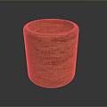 Orange Textured Woven Cylindrical Container For Home Decor And Storage