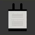 WOLF Household Appliance With White Body Black Top And Vent Pipes