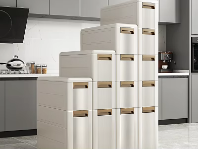 Modern White Console Cabinet And Side Cabinet Featuring Sleek Design Multiple Storage Drawers 3d model