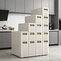 Modern White Console Cabinet And Side Cabinet Featuring Sleek Design Multiple Storage Drawers 3d model