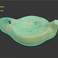 Unique Orange Irregular Shaped Decorative Clay Artifact With Surface Holes And Texture 3d model