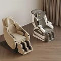 Modern Beige And Gray Massage Chairs With Comfortable Design On Wooden Floor