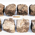 Natural Rough Stones and Wood Pieces with Textured Surfaces for Decor Projects