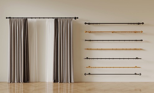 Curtain Rod Modern Roman Curtain Rod 3d model