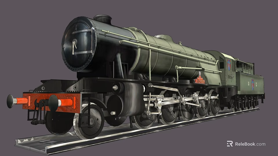 Vintage Steam Train With Black Exterior Red Front Components And Detailed Wheel Design 3d model 