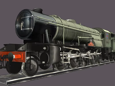 Vintage Steam Train With Black Exterior Red Front Components And Detailed Wheel Design 3d model