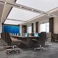 Modern Conference Room Interior Design With Large Meeting Table Ergonomic Chairs And Digital Screen