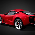 Red Sports Car With Cartoon Eyes And Sleek Shiny Exterior Body Design