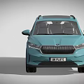 Light blue Skoda SUV with modern design sunroof and alloy wheels