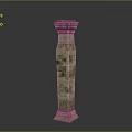 Classic Stone Pillar With Intricate Details In Serene Scenic Landscape Setting