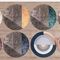 Stylish Round Rugs with Geometric Patterns and Colorful Designs for Home Interior Decor