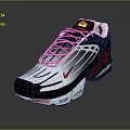 Stylish Nike White Sneakers With Black Red Stripes And Air Max Sole Logo