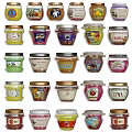 Colorful Ceramic Jars With Various Labels For Kitchen Food Storage Containers 3d model