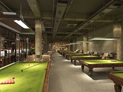 Industrial LOFT Billiard Room Court 3d model