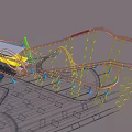 Fun Colorful Roller Coaster Track With Yellow Cabin In Kids Playground