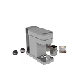 Loekerrt White Coffee Machine With Wooden Handle Coffee Canister And Milk Pitcher