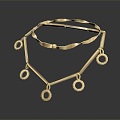 Modern Necklace Metal Necklace Ornament Jewelry 3d model