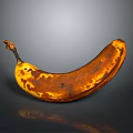 Overripe Banana with Brown Spots and Curved Shape Natural Healthy Food