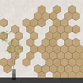 Background wall hexagon decorative board background wall 3d model