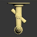 Shiny Golden Wall Mounted Faucet with Polished Brass Finish and Reflective Surface