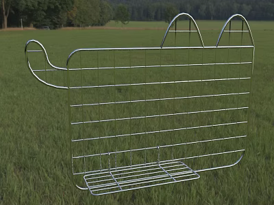 Silver Metal Wire Storage Rack With Multiple Tiers Open Grid Design For Home Storage 3d model