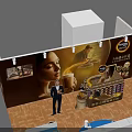 NESCAFE Exhibition Booth With Blue Umbrella White Wall Counter And Drink