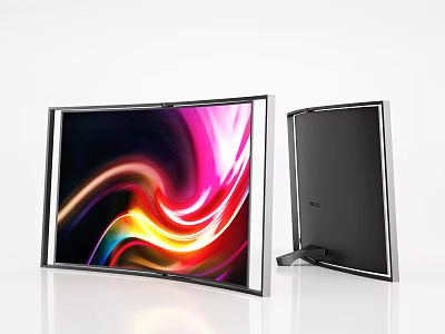Modern Slim Bezel TV With Vibrant Color Display Front And Back View 3d model
