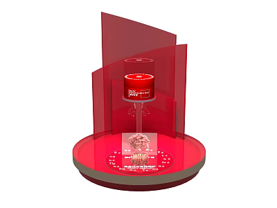 Modern skin care products display props 3d model Modern skin care products display props 3d model