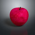 Fresh Ripe Sparkling Red Apple On Reflective Surface With Gray Background